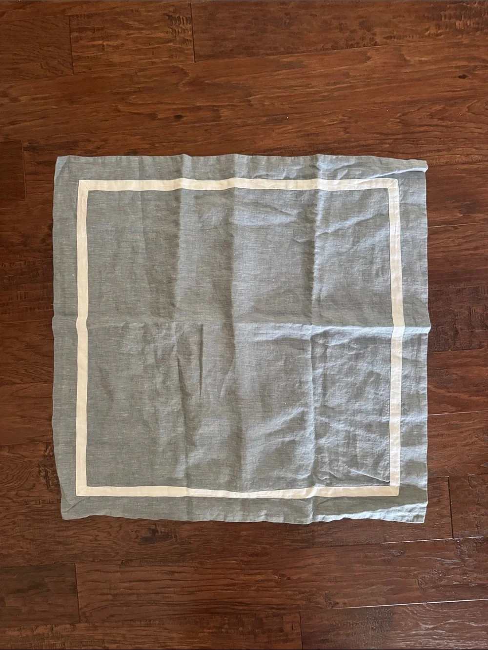 Pottery Barn ONE Euro Belgian Flax Linen Frame Sham Chambray/White